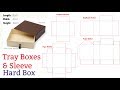 Tray & Sleev - Box Dieline - Hard Box (Packaging)