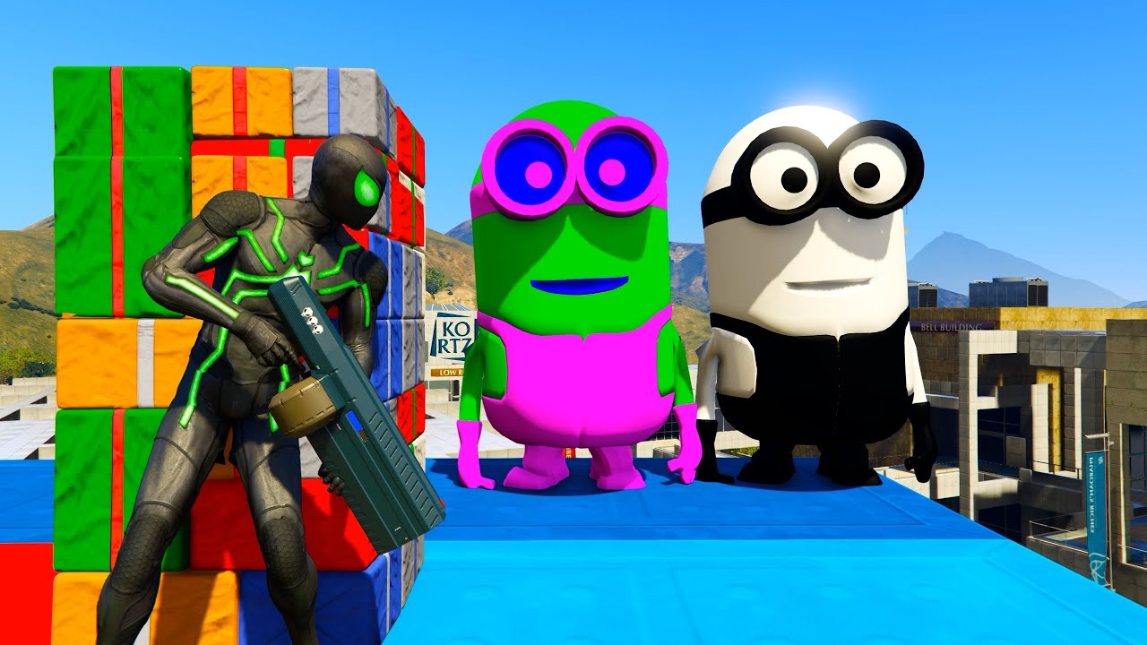 GTA 5 Funny Ragdoll Spiderman vs Blue Minion Epic Episode #11