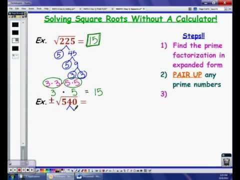MATH C Day 1 Squares and Square Roots