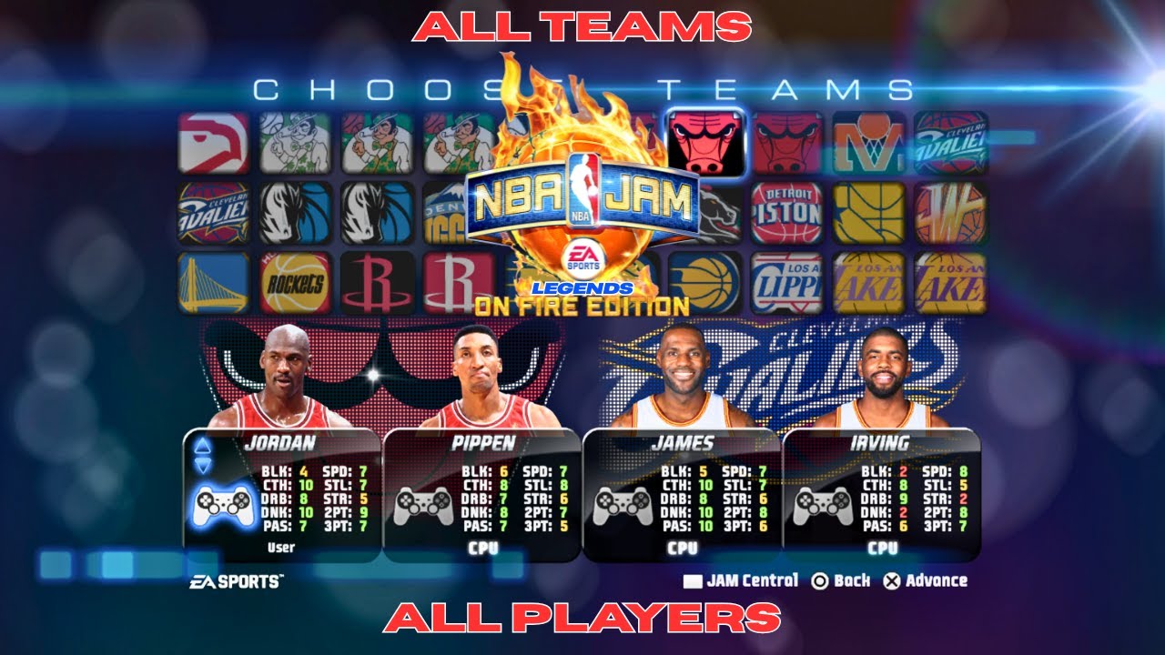 🏀Мод NBA Jam Legends: On Fire Edition (Команды и составы)