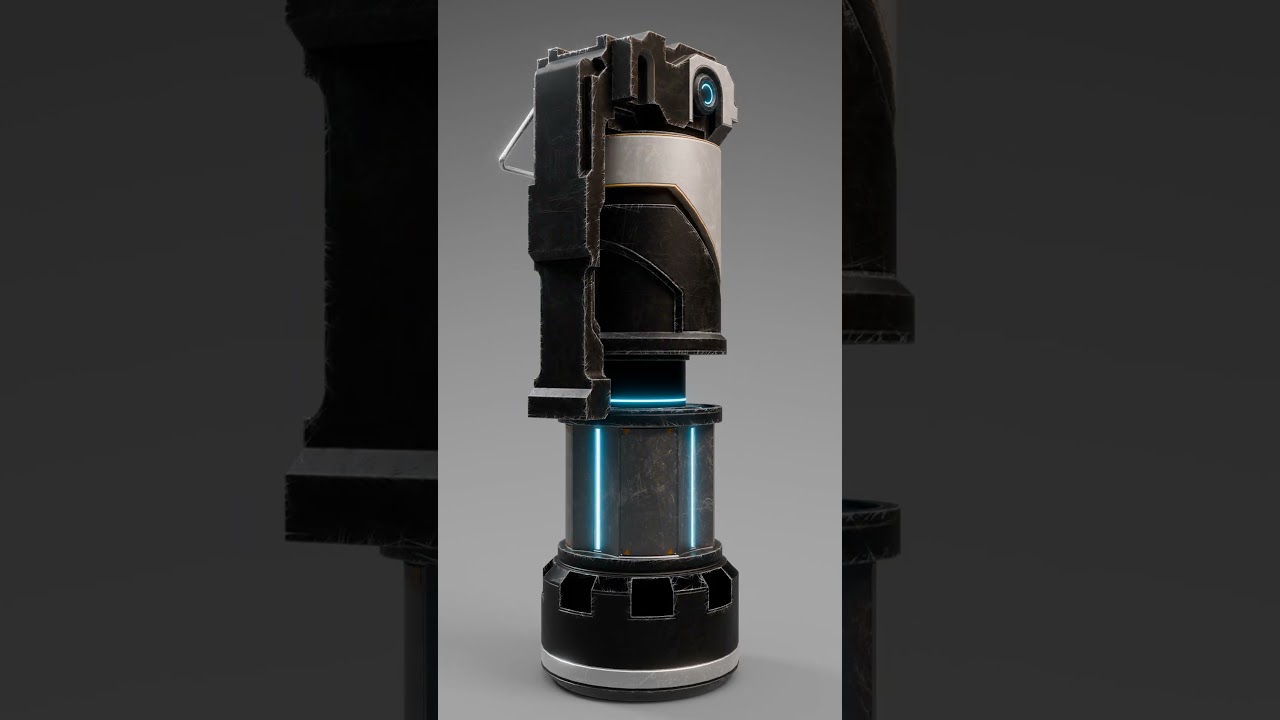 Sci-fi grenade game asset