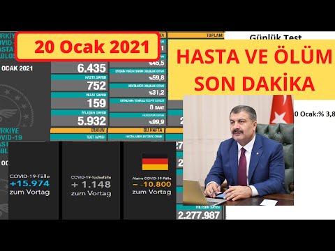 Son dakika : 20 Ocak Bugünkü vaka sayısı | Korona virüs vaka sayıları tablosu | Günlük vaka sayısı