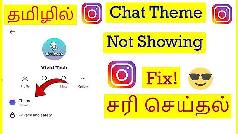 How to Fix Chat Theme Not Showing problem in Instagram Tamil | VividTech