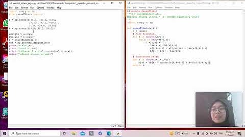Penyelesaian Solusi Persamaan Linier menggunakan Metode Eliminasi Gauss Berbasis python