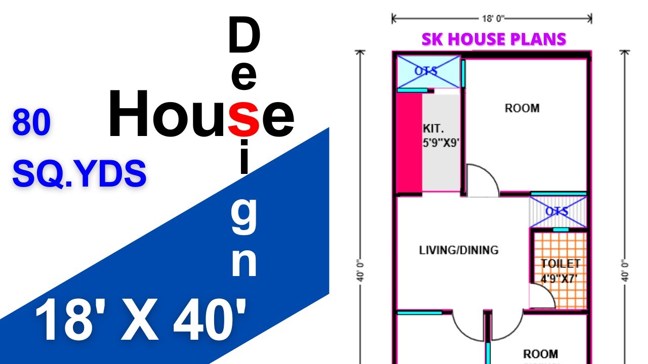 80 Gaj Ka House Plan / 80 SqYds / 67 SqM / 720 Sqft Ka House Design 18 X 40 (S NO 2134) - YouTube