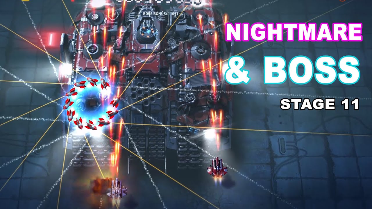 Sky Force Reloaded Nightmare & Boss Stage 11Gameplay