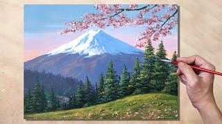 Acrylic Painting Mt. Fuji Landscape
