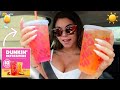 Dunkin' Donuts NEW Refreshers! Strawberry Dragonfruit & Peach Passion Fruit | REVIEW