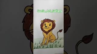 Easy Baby Lion Drawing and Colouring # For Kids