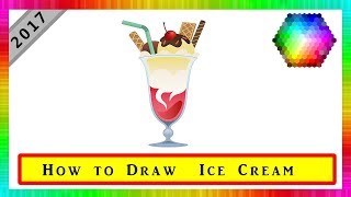 How to Draw Ice Cream Coloring Pages Kids Learn Drawing Art Colors for Children