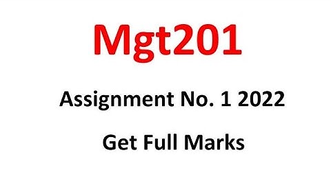 Mgt201 Assignment No. 1 Solution Spring 2022 / Mgt201 Assignment Correct Solution
