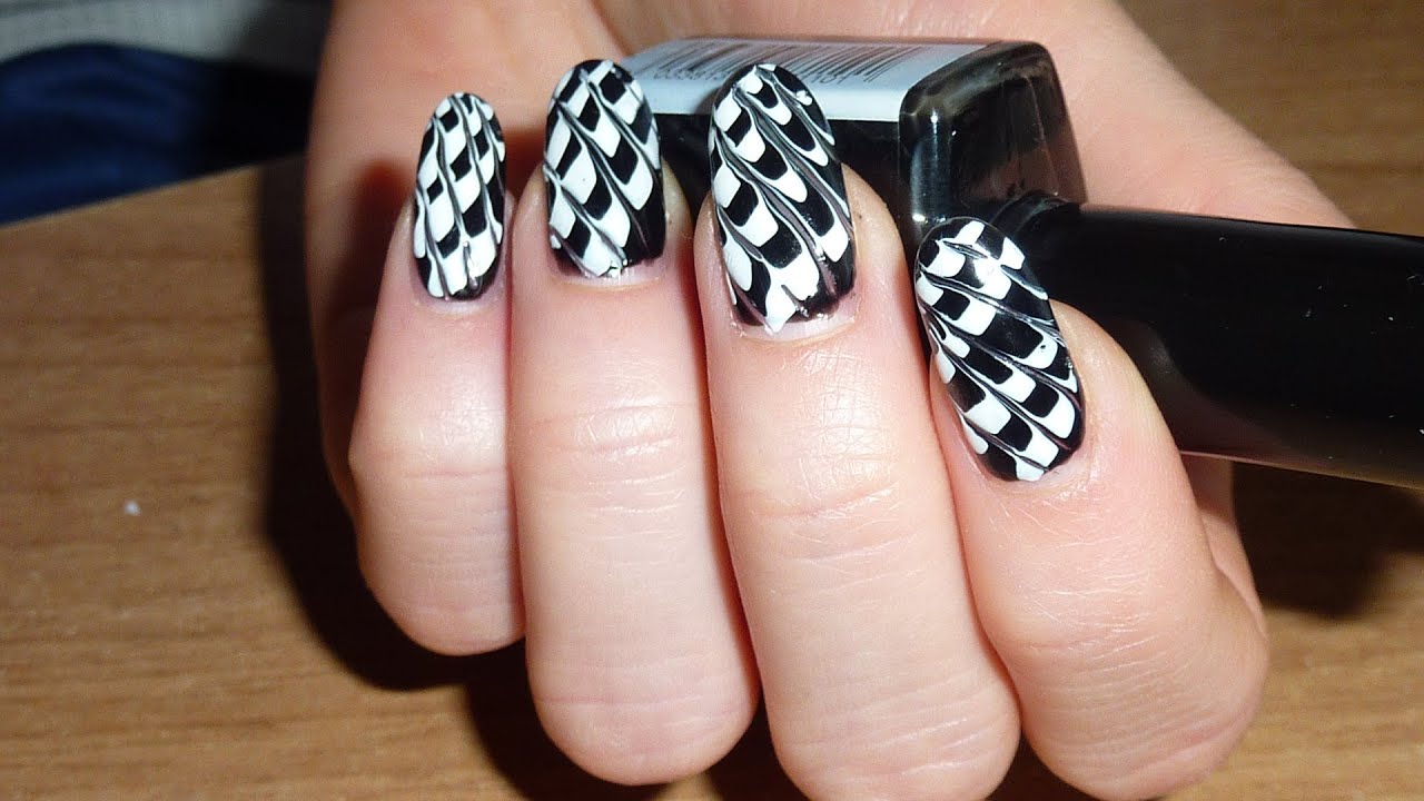 1. Black and White Geometric Nail Art - wide 6