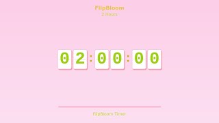 2 Hours Countdown Timer 🌸 Flip Clock with Simple Beeps 🔔 | FlipBloom