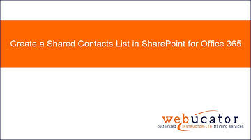 Create a Shared Contacts List in SharePoint for Office 365