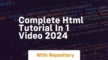 Complete html tutorial in 1 video 2024