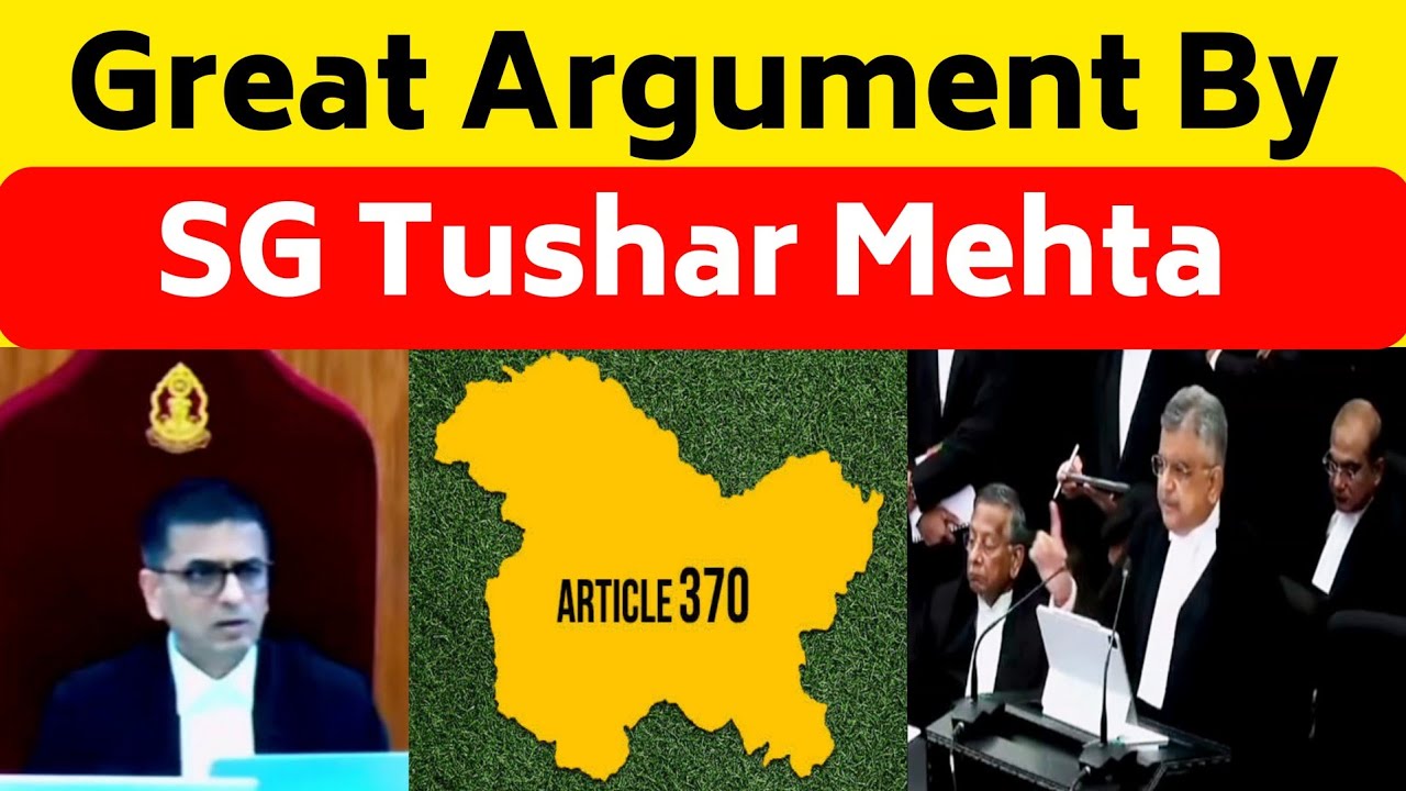 Solicitor General Tushar Mehta | Article 370 Hearing | Supreme Court Live