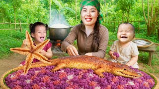 How to make five-color sticky rice, harvest giant jackfruit, pumpkin to sell at the market