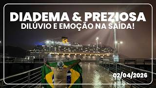 Msc Preziosa Se Despede E Costa Diadema Sai Sob Forte Chuva Foi Emocionante.