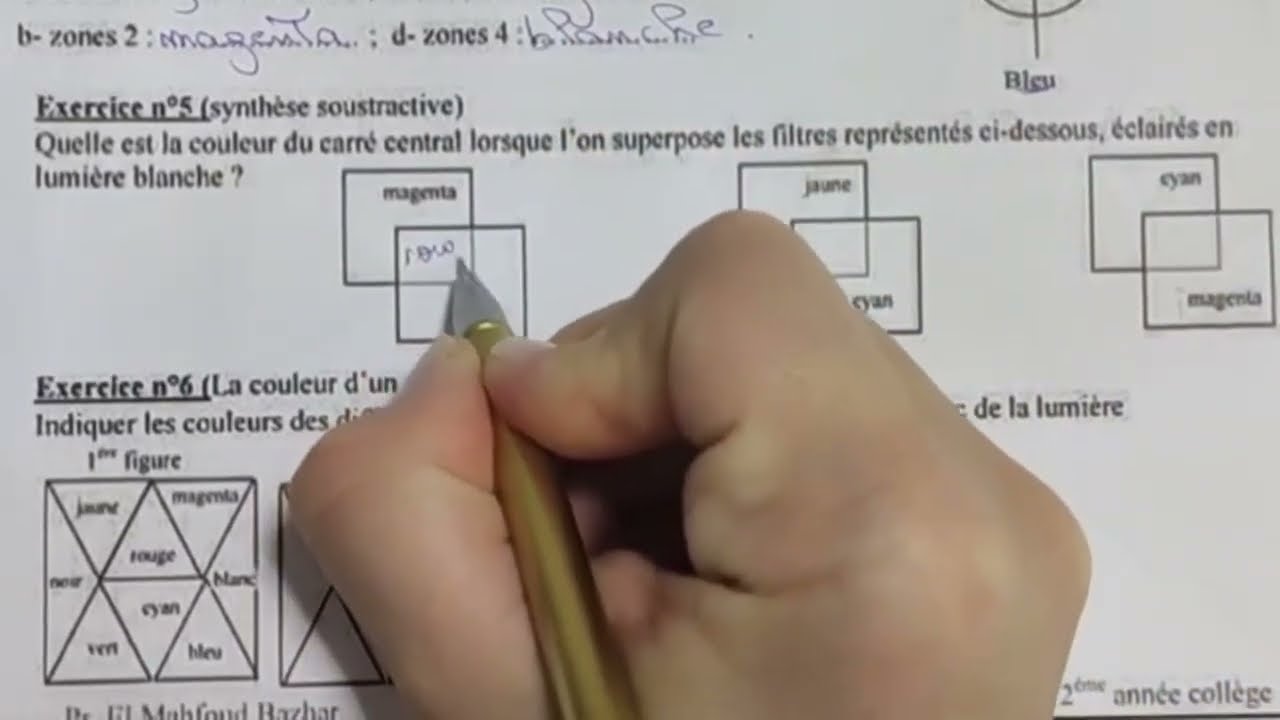 Dispersion de la lumière blanche (2AC) تصحيح سلسلة تمارين مهمة