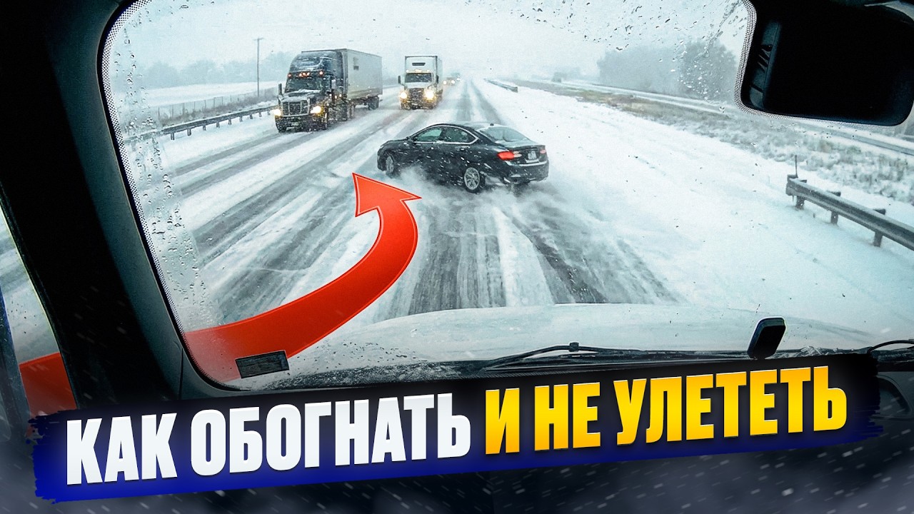 Занос после обгона  - мало кто с этим может справиться и стабилизировать автомобиль