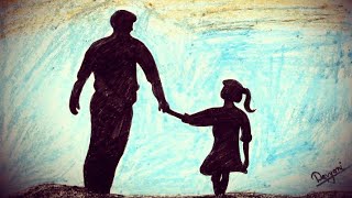 daughter father easy paintings making