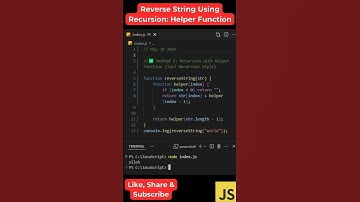 #74 Reverse String with Tail Recursion in JS | Smart Trick | #shorts