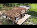 Full Video : Process The whole village came to help KONG move his house to a safe place