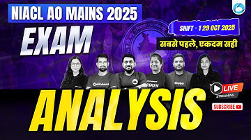 NIACL AO Mains Exam Analysis 2025 📢 Shift 1 (29 Oct) | Exam Level, Good Attempts & Questions Asked
