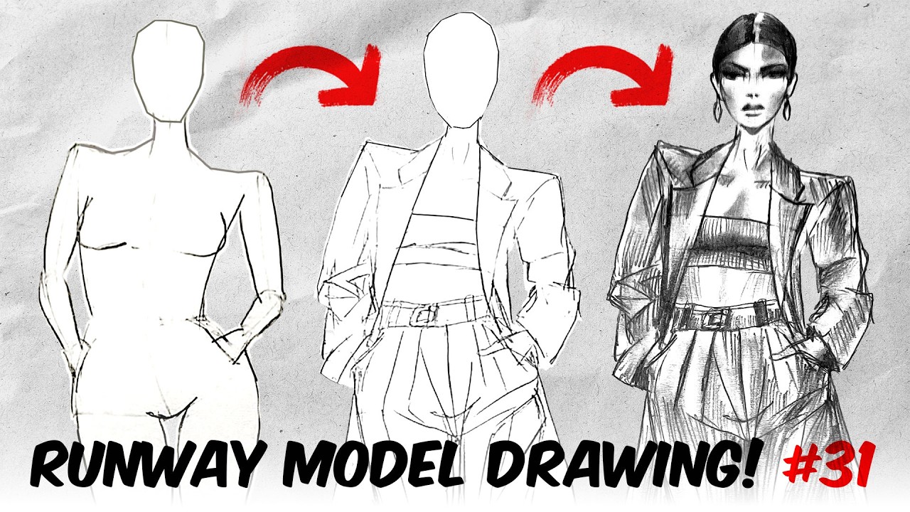 How to Draw a Runway Fashion Model Step by Step - YouTube