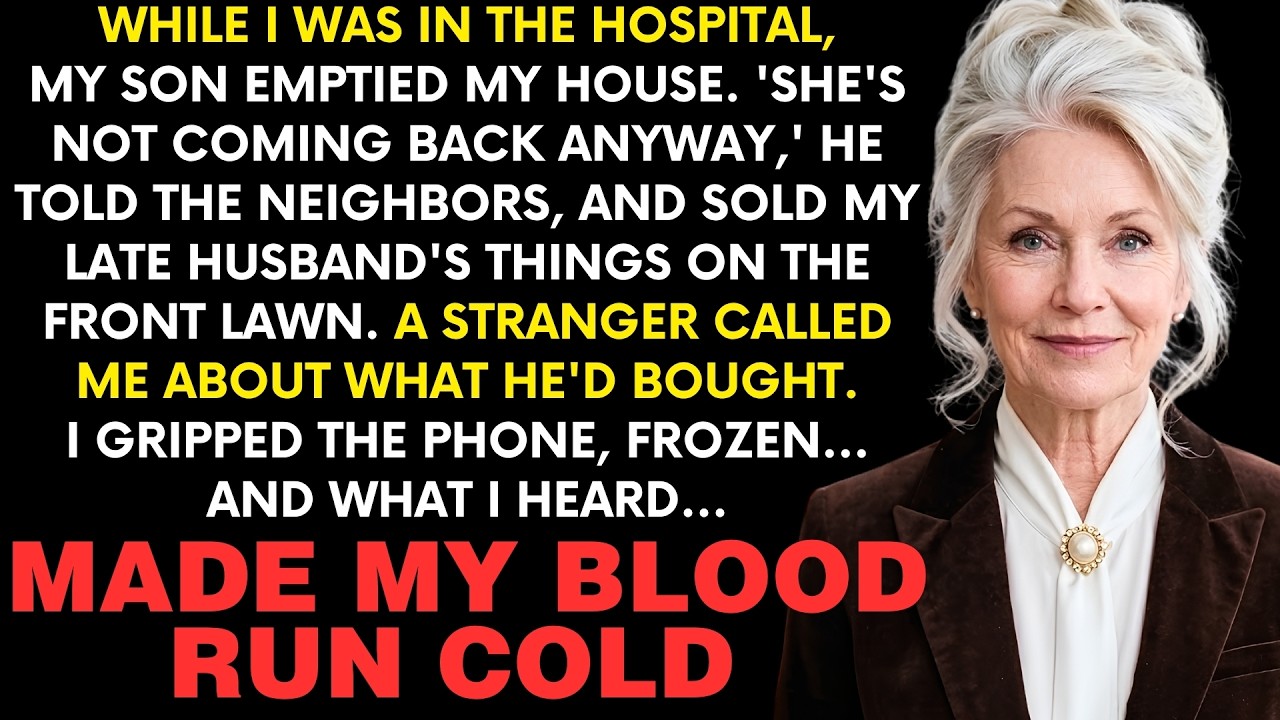 My son sold my husband’s belongings at a yard sale in our front yard while I lay in a hospital bed three miles away, fighting sepsis. He told the neighbors I wasn’t coming back. A stranger who...