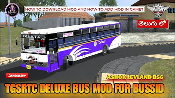 how to download tgsrtc Deluxe bs6 bus mod for BUSSID in telugu