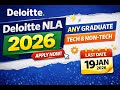 Deloitte NLA 2026 🔥 | Technical & Non-Technical | Any Graduate Can Apply | Last Date 19-01-2026