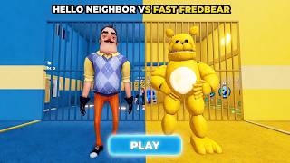 HELLO NEIGHBOR VS FAST FREDBEAR PRISON RUN Obby New Update - Roblox All Bosses Battle FULL GAME