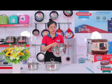 Video BỘ NỒI INOX 5 ĐÁY SUNHOUSE SHG788 - youtube