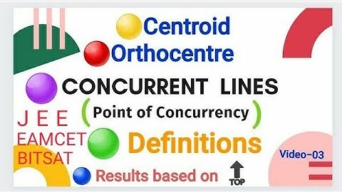 #Concurrent lines Point of Concurrency #CENTROID (G) #ORTHOCENTRE (O) #JEE #EAMCET BITSAT