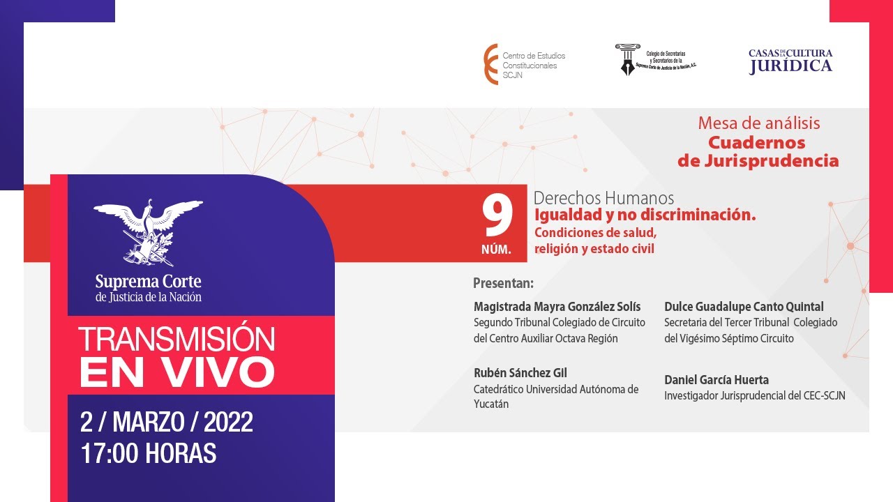 Mesa de análisis I Cuadernos de Jurisprudencia. DDHH Igualdad y no  discriminación I 2 de marzo 2022