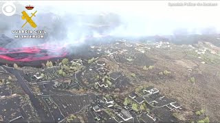 WEB EXTRA: Drone Video of Damage and Lava Flow On Island Of La Palma in Spain
