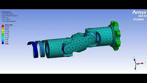Universal Joint: Transient Structural Analysis [Total Deformation] // ANSYS
