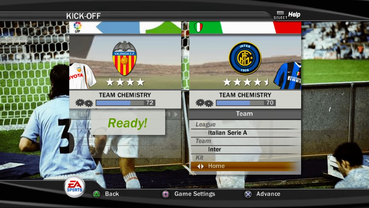FIFA 07 (PS2) Gameplay - Valencia vs Inter Milan