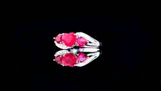 Created Ruby Heart Ring with Diamonds 1.25 Carat (ctw) in 10K White Gold | MyJewelryBox Profile