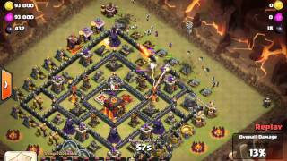 Clash of Clans Most Heroic attack TH10 vs TH10 with GoWiVa