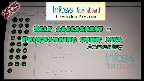 Programming using Javal || Infosys Springboard Self-Assessment Answers key #infosys #springboard