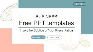 Information Nice！Fresh leaf pattern business PowerPoint templates News