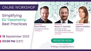 Mastering EU Taxonomy Reporting: Insights & Best Practices from Experts! [Recorded Webinar]