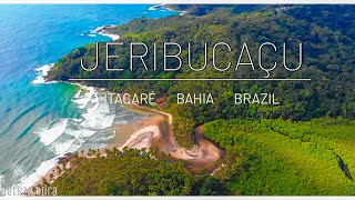 113 Drone Hd A River Meets A Perfect Tropical Beach Jeribucaçu In Brazil Itacaré, Bahia