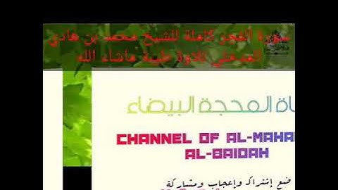 استمع إلى تــلاوة الشيـــخ محمـّد بن هـادي المــدخلي تلاوة طيبة