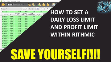 How to set a DAILY LOSS LIMIT in Rithmic