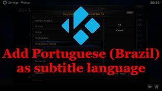 Add Portuguese (Brazil) as subtitle language in Kodi version 15.2 screenshot 5