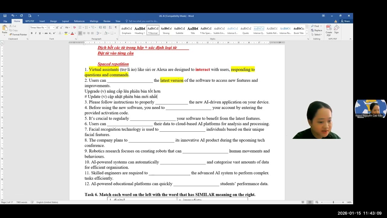 Lớp 12 Unit 6 Tờ số 2 Phần từ vựng