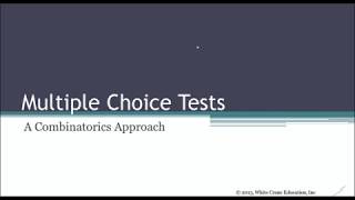 Counting Example - Multiple Choice Tests
